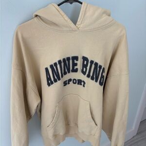 Anine Bing Sport yellow Hoodie with grey Lettering